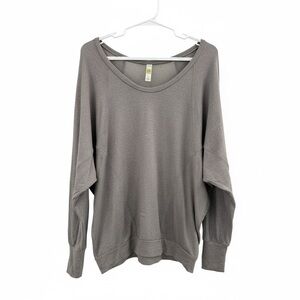 🆕 Lolë | Grey Cozy Oversized Long Sleeves Sweater With Mesh Back NWOT